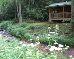 Toàn bộ căn nhà/căn hộ Romantic Log Cabin On Creek And 100 Acres, Hot Tub, Wifi, Gas Grill, Hiking (Hot Springs, Hoa Kỳ)